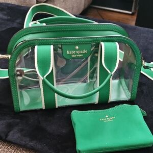kate spade Green Clear Crossbody with Green Pouch